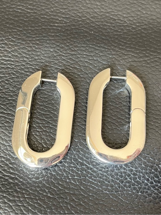 Jenny Bird Jewelry - Jenny Bird Chunky Silver Large U-Link Hoop Earrings